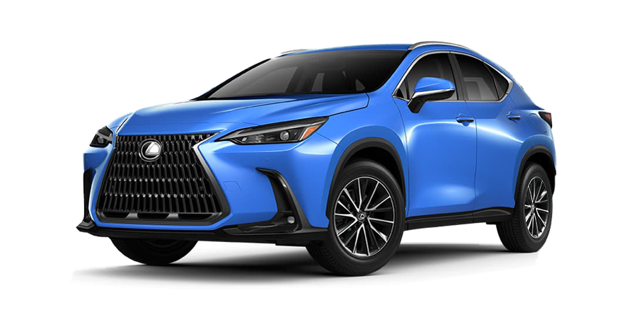 Exterior of the Lexus NX Hybrid shown in Grecian Water.